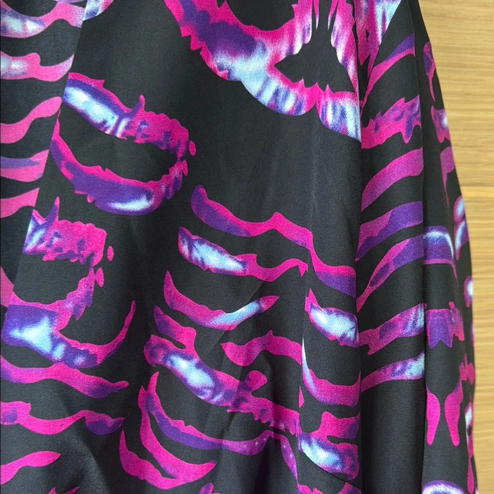 Kardashian Kollection Purple and Black Bishop Sleeve Sundress - Picture 6 of 7